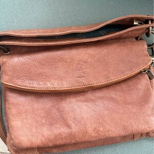 Vera Pelle Genuine Leather Hobo Purse with metal chain straps Made in Italy